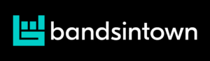 White Bandsintown logo on a black background
